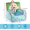 imageIdea Nuova Cocomelon Kids Mink Plush Bean Bag Chair with Piping ampamp Top Carry Handle  LargeCocomelon