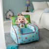 imageIdea Nuova Cocomelon Kids Mink Plush Bean Bag Chair with Piping ampamp Top Carry Handle  LargeCocomelon