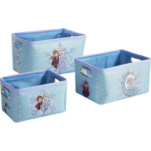 imageIdea Nuova Batman 3 Piece Nestable Rectangular Storage Bins with Grommet Handles for Organizing Toys Games Clothes in Nursery Playroom Bedroom BathroomFrozen