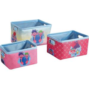 imageIdea Nuova Batman 3 Piece Nestable Rectangular Storage Bins with Grommet Handles for Organizing Toys Games Clothes in Nursery Playroom Bedroom BathroomTrolls