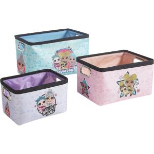 imageIdea Nuova Batman 3 Piece Nestable Rectangular Storage Bins with Grommet Handles for Organizing Toys Games Clothes in Nursery Playroom Bedroom BathroomLol Surprise