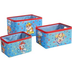 imageIdea Nuova Batman 3 Piece Nestable Rectangular Storage Bins with Grommet Handles for Organizing Toys Games Clothes in Nursery Playroom Bedroom BathroomPaw Patrol