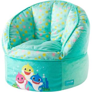 imageIdea Nuova Cocomelon Blue Round Bean Bag Chair for Kids Ages 3 LargeBaby Shark