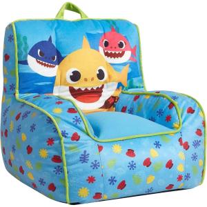 imageIdea Nuova Cocomelon Kids Mink Plush Bean Bag Chair with Piping ampamp Top Carry Handle  LargeBaby Shark