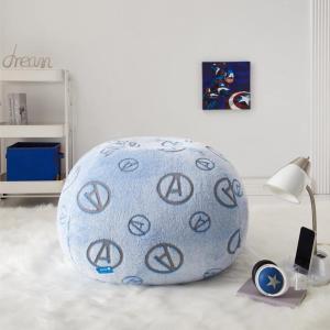 imageIdea Nuova Marvel Spiderman Embossed Faux Fur Round Bean Bag Chair for Kids24quotx24quotx18quotAvengers