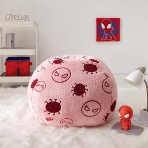 imageIdea Nuova Marvel Spiderman Embossed Faux Fur Round Bean Bag Chair for Kids24quotx24quotx18quotSpiderman
