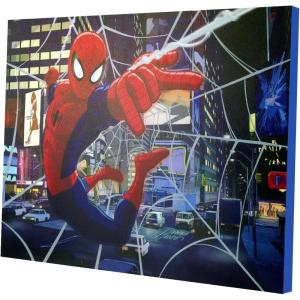 imageIdea Nuova SpiderMan LED Canvas Wall Art Childrens Home Dcor Bedroom Spiderman  Blue 1150quot x 1575quot