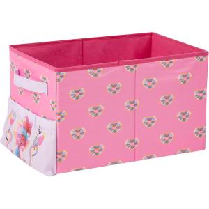 imageIdea Nuova Dreamworlds Trolls Kids Collapsible Storage Organizer Bin with Front Pocket9quot H x 10quot W x 15quot LTrolls