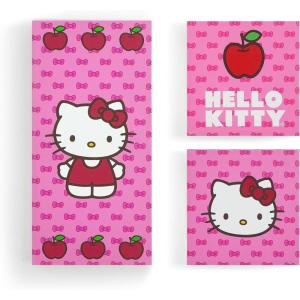 imageIdea Nuova Sanrio Hello Kitty Pastel Dot 3Piece Canvas Wall Art Set For Room Dcor12quotx12quot and 24quotx12quotApple