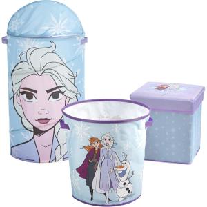 imageIdea Nuova JoJo Siwa Believe in Your Dreams Unicorn 3 Piece Collapsible Storage Set with Collapsible Ottoman Bin and Figural Dome Pop Up Hamper PinkFrozen 2