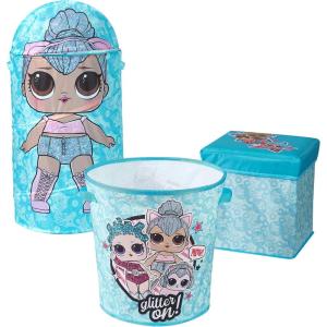 imageIdea Nuova JoJo Siwa Believe in Your Dreams Unicorn 3 Piece Collapsible Storage Set with Collapsible Ottoman Bin and Figural Dome Pop Up Hamper PinkLol Surprise