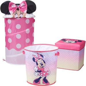imageIdea Nuova JoJo Siwa Believe in Your Dreams Unicorn 3 Piece Collapsible Storage Set with Collapsible Ottoman Bin and Figural Dome Pop Up Hamper PinkMinnie Mouse