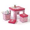 imageIdea Nuova JoJo Siwa Unicorn 3 Piece Collapsible Table and Chair Set with Storage Table and 2 OttomansJojo Siwa