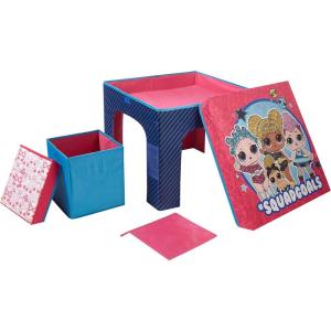 imageIdea Nuova JoJo Siwa Unicorn 3 Piece Collapsible Table and Chair Set with Storage Table and 2 OttomansLol Surprise