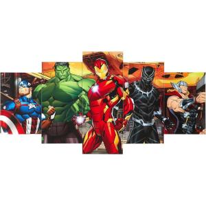 imageIdea Nuova Marvel Spiderman Comic 5 Piece Canvas Printed Wall Art Dcor Set Overall 40quot W x 20quot HAvengers
