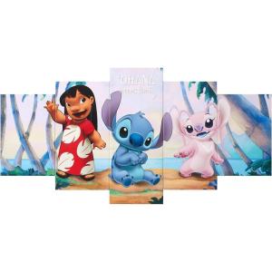 imageIdea Nuova Marvel Spiderman Comic 5 Piece Canvas Printed Wall Art Dcor Set Overall 40quot W x 20quot HLilo and Stitch