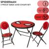 imageDreamWorks Trolls 3 Piece Foldable Round Table and Chair Set Ages 3Spiderman