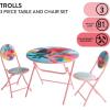 imageDreamWorks Trolls 3 Piece Foldable Round Table and Chair Set Ages 3Trolls