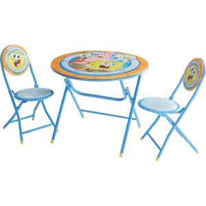 imageDreamWorks Trolls 3 Piece Foldable Round Table and Chair Set Ages 3Spongebob