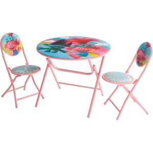imageDreamWorks Trolls 3 Piece Foldable Round Table and Chair Set Ages 3Trolls