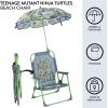 imageIdea Nuova Batman Kids Outdoor Folding Beach Chair with UmbrellaPortable Camp Chair for Ages 3 Lightweight ampamp Compact for Beach Camping and BackyardNinja Turtles
