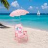 imageIdea Nuova Batman Kids Outdoor Folding Beach Chair with UmbrellaPortable Camp Chair for Ages 3 Lightweight ampamp Compact for Beach Camping and BackyardHello Kitty