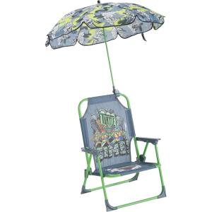 imageIdea Nuova Batman Kids Outdoor Folding Beach Chair with UmbrellaPortable Camp Chair for Ages 3 Lightweight ampamp Compact for Beach Camping and BackyardNinja Turtles