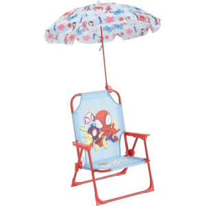 imageIdea Nuova Batman Kids Outdoor Folding Beach Chair with UmbrellaPortable Camp Chair for Ages 3 Lightweight ampamp Compact for Beach Camping and BackyardSpidey and His Amazing Friends
