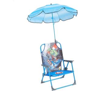 imageIdea Nuova Batman Kids Outdoor Folding Beach Chair with UmbrellaPortable Camp Chair for Ages 3 Lightweight ampamp Compact for Beach Camping and BackyardAvengers