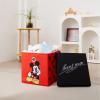 imageIdea Nuova Bluey Collapsible Fabric Storage Cube10 Organizer Bin with Lid for Bedroom Playroom and ClosetMickey Mouse