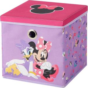 imageIdea Nuova Bluey Collapsible Fabric Storage Cube10 Organizer Bin with Lid for Bedroom Playroom and ClosetMinnie Mouse