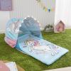 imageJoJo Siwa Unicorn 3 Piece 26quotx46quot Adventure Pop up Play Tent Set with Slumber BagCarry Bagand String Lights
