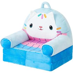 imageIdea Nuova Gabbys Dollhouse Cakey Kids Figural 2 in 1 Plush Flip Out Sofa Chair to Sleeper Couch