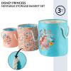 imageIdea Nuova Disney Princess 3 Piece Fabric Storage Basket Set Nestable Toy Storage Bins with Rope Handles Kids Bedroom ampamp Nursery OrganizerPrincess