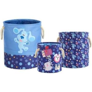 imageIdea Nuova Disney Princess 3 Piece Fabric Storage Basket Set Nestable Toy Storage Bins with Rope Handles Kids Bedroom ampamp Nursery OrganizerBlues Clues