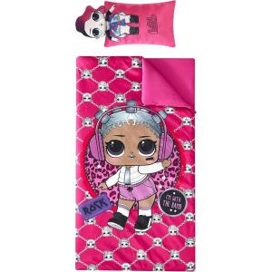imageIdea Nuova LOL Surprise Printed Sleeping Bag with Coordinating Figural Pillow Ages 3 Pink TK960221