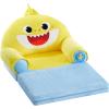 imageIdea Nuova Baby Shark Kids Figural 2 in 1 Plush Flip Out Sofa Chair to Sleeper Couch