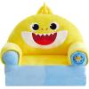 imageIdea Nuova Baby Shark Kids Figural 2 in 1 Plush Flip Out Sofa Chair to Sleeper Couch