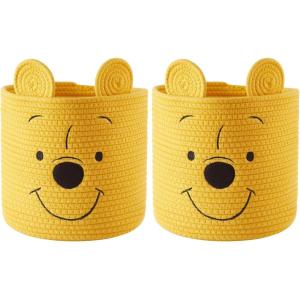 imageIdea Nuova Disney Winnie the Pooh Figural Rope Storage Organizer Basket 10quot H x 10quot W Pack of 2Winnie the Pooh