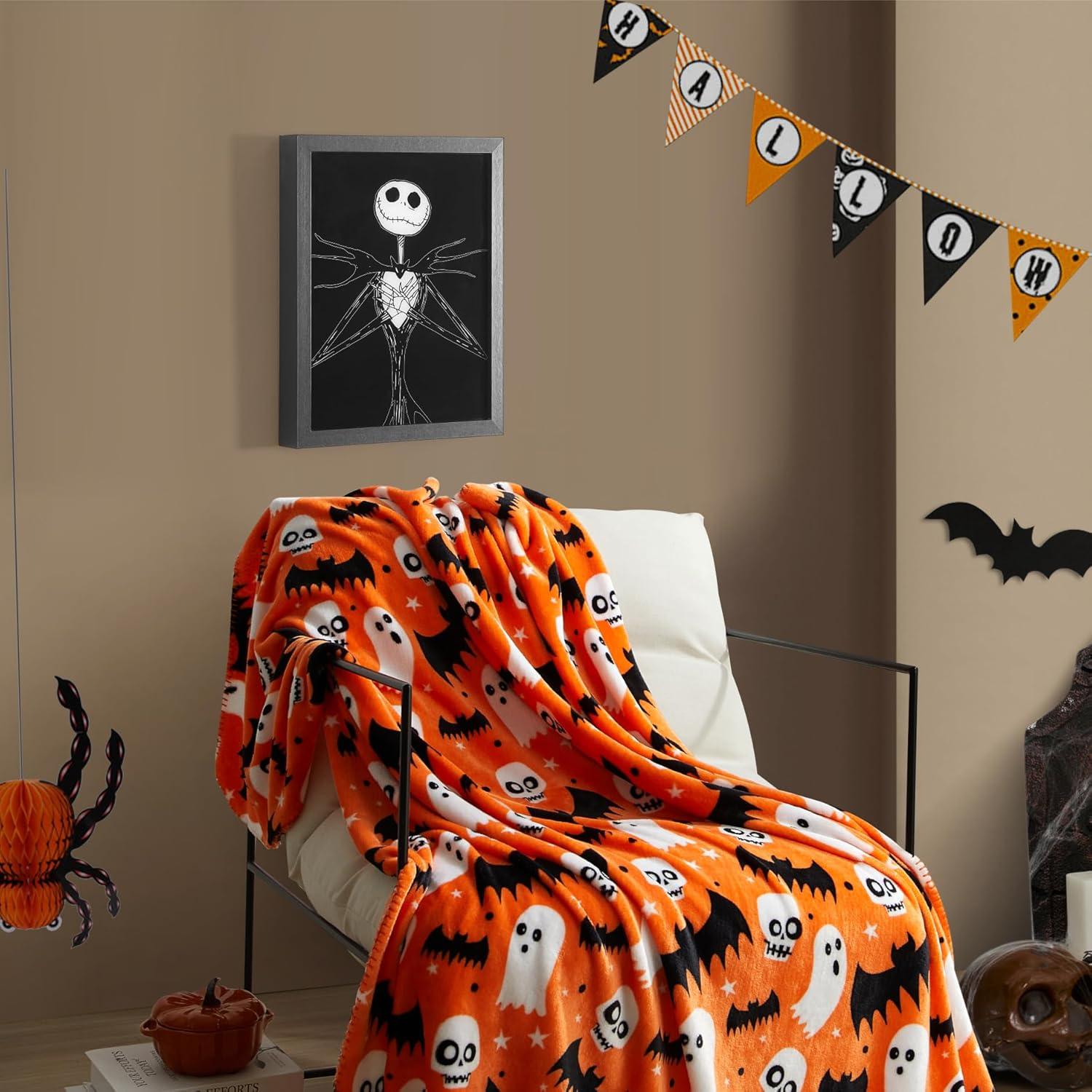 imageDisney Nightmare Before Christmas Jack Skellington LED Dual Wall Art Gothic Halloween Dcor Black ampamp White Skeleton Character Print Tim Burton Nightmare Before Christmas Artwork Spooky Home ampamp Office Decoration in Black Frame