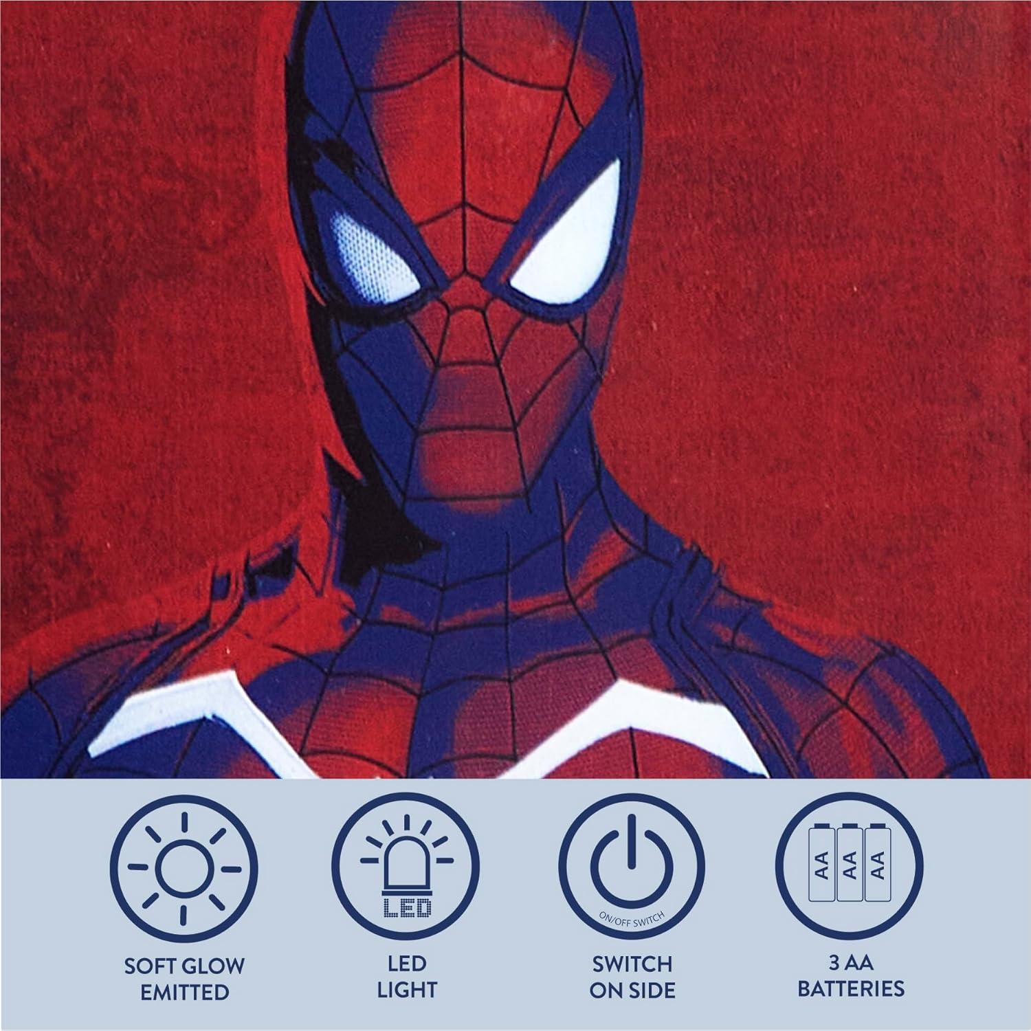 imageMarvel Spiderman Dual LED Wall ArtSuperhero Dcor Red ampamp Blue Comic Style Print Official Framed Artwork for Kids Room Bedroom or Game Room16quotx16quot