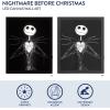 imageDisney Nightmare Before Christmas Jack Skellington LED Dual Wall Art Gothic Halloween Dcor Black ampamp White Skeleton Character Print Tim Burton Nightmare Before Christmas Artwork Spooky Home ampamp Office Decoration in Black Frame