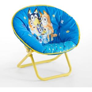 imageBluey Toddler Saucer Chair 19 Folding Kids Chair Ages 3 Portable ampamp Lightweight Cozy Padded Seat for Playroom Bedroom