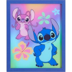 imageDisney Stitch ampamp Angel LED Wall ArtColorful Kids Room Dcor Lilo ampamp Stitch Cartoon Print Rainbow Framed Artwork for Bedroom Nursery or Playroom95 x115