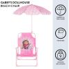 imageIdea Nuova Gabbys Dollhouse Kids Folding Beach Chair with Umbrella Outdoor Chair for Girls Ages 3Portable Lightweight UV Protection  Patio Pool Beach Travel AccessoryGabbys Dollhouse