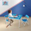 imageDr Seuss Cat in The Hat Kids Activity Table and Chair Set3Piece Furniture Set with 1 Square Table ampamp 2 Folding ChairsPlayroom Table Set for Ages 3