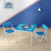 imageDr Seuss Cat in The Hat Kids Activity Table and Chair Set3Piece Furniture Set with 1 Square Table ampamp 2 Folding ChairsPlayroom Table Set for Ages 3