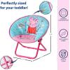 imageIdea Nuova Peppa Pig 19 Folding Saucer Chair for Bedroom Playroom or TV Room Toddler Chair with Foldable Metal Frame Portable ampamp ComfortableAges 3