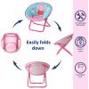 imageIdea Nuova Peppa Pig 19 Folding Saucer Chair for Bedroom Playroom or TV Room Toddler Chair with Foldable Metal Frame Portable ampamp ComfortableAges 3