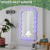 imageIdea Nuova Wicked The Movie LED Color Changing Light Up Wavy Wall Mirror 165quot H x 1028quot W